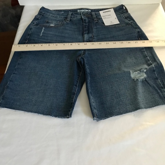 SONOMA High Rise Shorts Bermuda Jean Shorts Women’s Misses Size 4 NWT - Picture 12 of 15